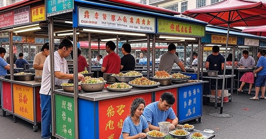Chinatown hawker leftovers consumption in Singapore
