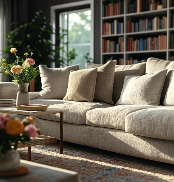 Cozy, organized home interior with modern decor.