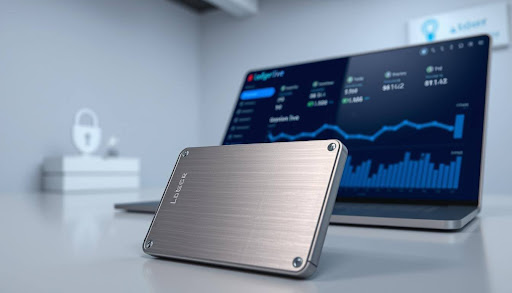 Ledger Live security tips with Ledger Nano X, Ledger Flex, and app interface for safe crypto management