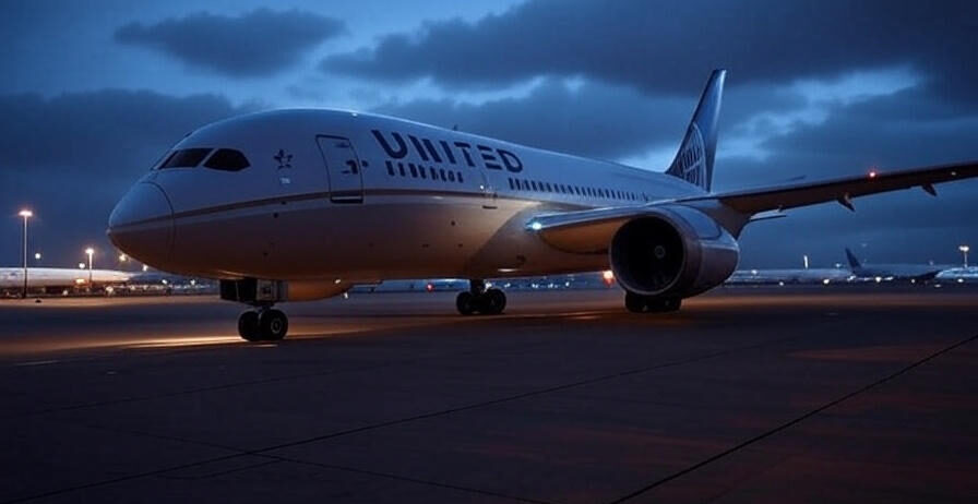 United Airlines Boeing 787 during emergency diversion to Heathrow